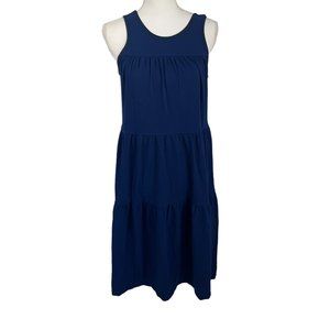 Everlane The Weekend Tiered Midnight Blue Sleeveless Cotton Dress X-Small XS